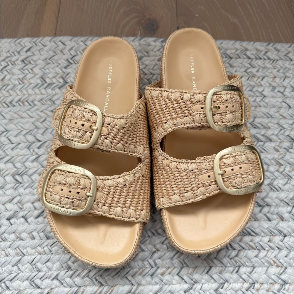 Loeffler Randall Theo Two Band Sandals in 7.5 in Natural